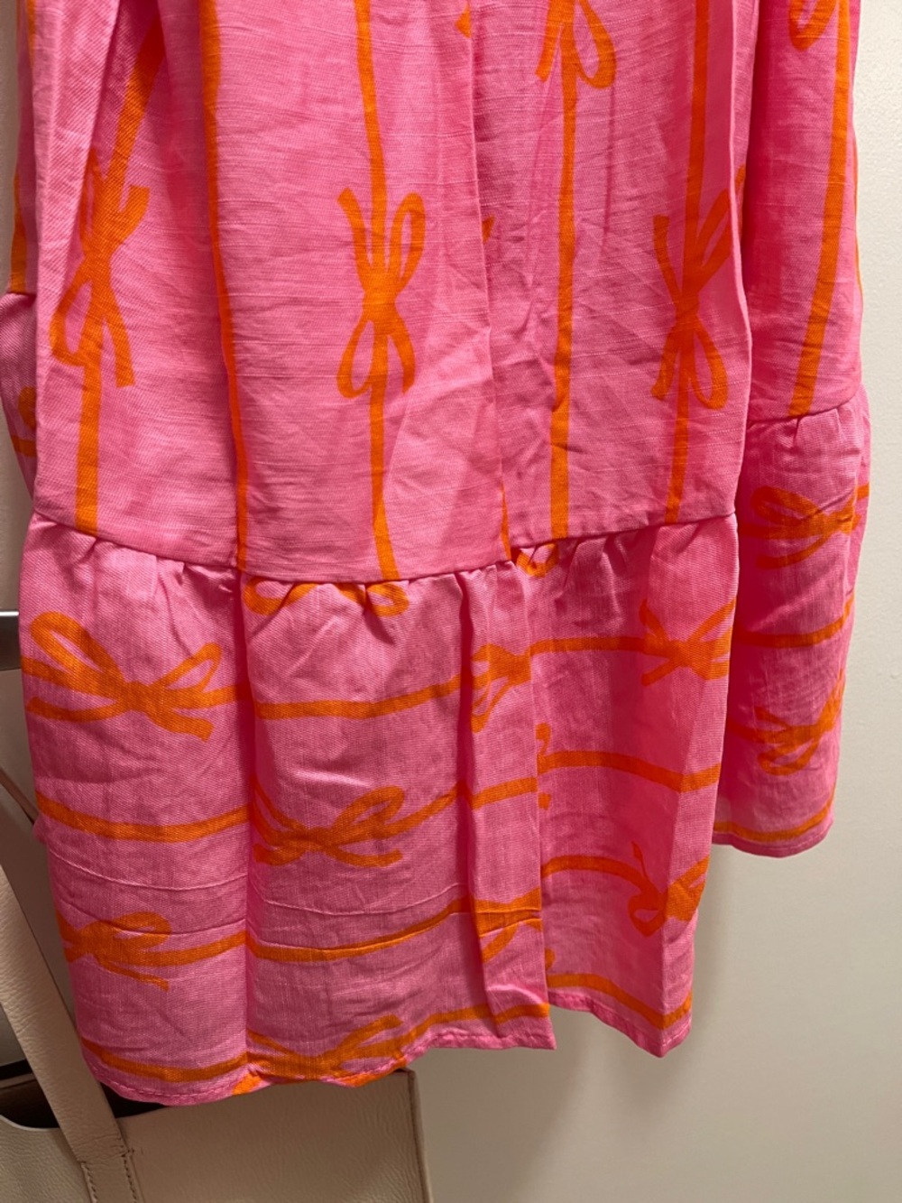 NWT Umgee Bow Print Mini Dress w/ Tie Waist - Picture 10 of 10